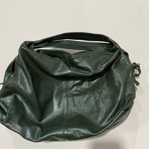 Furla metallic green satchel